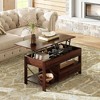 39" Lift Top Coffee Table with Hidden Compartment, Storage Drawers and Storage Shelf - 2 of 4