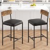 Bar Stools Set of 2, Kitchen Bar Stools with Footrest, 2 Counter Height Barstools for Counter Bar, Island, Easy Assembly - 3 of 4