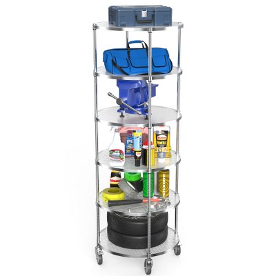 Dolonm Heavy Duty Adjustable Storage Rack Metal Shelf Wire Shelving Unit with Wheels & Shelf Liners