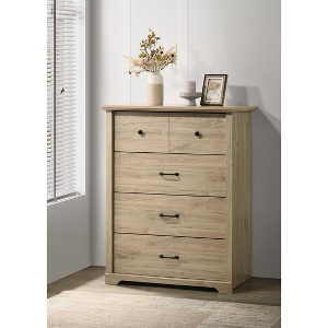 Sapphtopaz Modern Dresser with Drawers Simple Storage and Organization with Black Metal Knob and Handles Closet Organizer for Bedroom,Entryway - 1 of 4