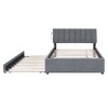 Kumasinova Twin/Full/Queen Bed Frame with Trundle,Soft Teddy Fleece Upholstered Platform Bed Frame with Headboard,450lbs/250lbs Max for Bed&Trundle - 2 of 4