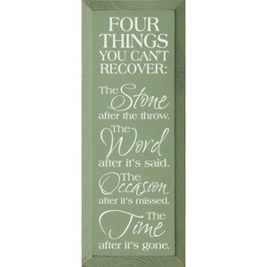 Slickblue Four Things You Can’t Recover Wood Sign – Rustic Wall Decor – Inspirational Quote 7x18 Inches, Color Options - 1 of 3