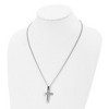 Black Bow Jewelry Stainless Steel & CZ Brushed/Polished Beveled Cross Necklace, 22 Inch - 3 of 4