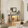 Aheaplus 63'' Farmhouse Console Table with Power Outlets and Light, Wood Narrow Entryway Table - 3 of 4
