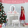 Coucheta Kids Vanity Set with Lighted Mirror & Stool, Toddler Vanity Table and Chair Set, Wooden Makeup Playset, Makeup Table and Stool for Girls - 3 of 4