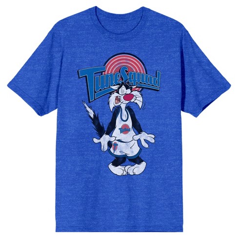 Space Jam Tune Squad Sylvester Men's Royal Heather T-shirt-X-Large