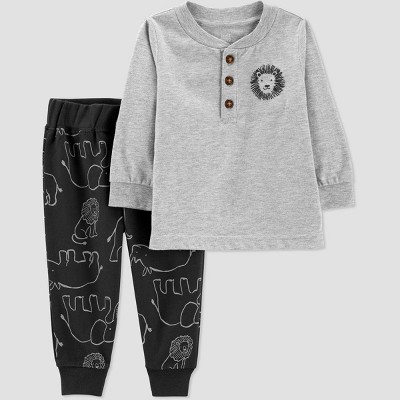 Image of Carter's Just One You® Baby Boys' Safari Top & Bottom Set - Gray 6M