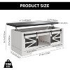 Farmhouse Lift Top Coffee Table, Multifunction Coffee Table with Sliding Barn Door - 2 of 4
