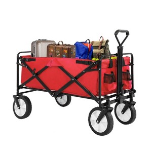 FDW Folding Wagon Heavy-Duty Folding Utility Cart Garden Cart 330 lbs Capacity - 1 of 4
