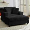 Mjkone Corduroy Comfy Chaise Lounge With Storage Ottoman&Armrests,Upholstered Sleeper Single Sofa Bed - 4 of 4