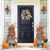 20 Inch Fall Wreaths for Front Door, Fall Decorations Pumpkin Wreath with Bow Leaves Pine Cones for Wall Window Thanksgiving Harvest - 2 of 4