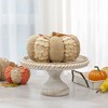 Northlight Autumn Harvest Burlap and Wood Pumpkin Decoration - 9" - Tan - 2 of 4