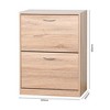 VANIRROR Wooden Shoe Cabinet for Entryway, White Shoe Storage Organizer with 2 Flip Doors, Space-Saving Design, 20.94 x 9.45 x 43.11 Inches - 3 of 3
