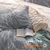 3 Pieces Reversible Striped Duvet Cover Set with Zipper Closure Bedding Set with 8 Corner Ties - 4 of 4