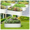 Outdoor Planter Raised Boxes for Vegetables,Flowers，2 Pcs Oval Raised Garden Bed,Galvanized Raised Beds,Open-Ended Base Metal Raised Planter Beds - 2 of 4