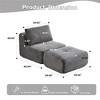 TIRAMISUBEST Memory Foam Single Floor Sofa, Modular Chaise Lounge with Ottoman, Corduroy Armless Chair with Back Pillow - 2 of 4