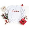 Simply Sage Market Women's Graphic Sweatshirt Merry Teacher Buffalo Plaid - 2 of 2