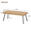 Ash Wood Finished Coffee Table With Metal Hairpin Legs,Easy Assembly Tea Table,Rectangle Coffee Table,Coffee Tables For Living Room-Cuddlewood - 4 of 4