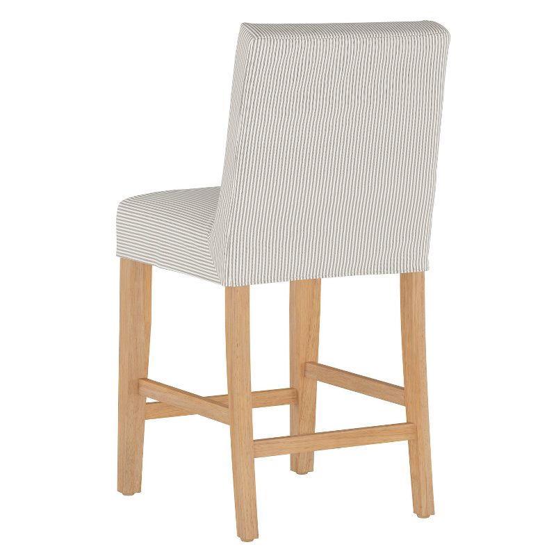 Skyline Furniture Kendra Slipcover Counter Height Barstool Oxford Stripe Taupe, 5 of 8