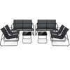 Tangkula 8 PCS Outdoor Furniture Set w/ Tempered Glass & Coffee Table Chair Loveseat Patio - 4 of 4