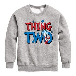 Boys' - Dr. Seuss - American Thing Two Graphic Long Sleeve Fleece Sweatshirt - 1 of 4