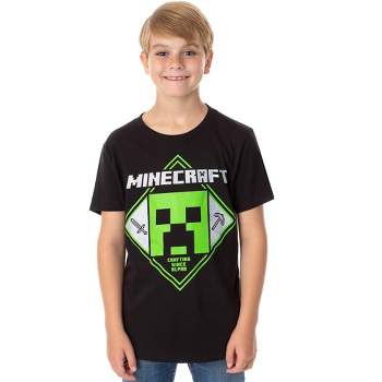Minecraft Boys' Crafting Since Alpha Creeper Design Graphic Print T-Shirt