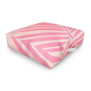 Daily Regina Designs Pink And Blush Palm Leaf Outdoor Floor Cushion - Deny Designs - 1 of 2