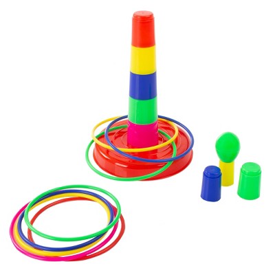 Toy Time Kids' Adjustable Ring Toss Carnival Game for Indoor and Outdoor Use