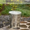 Round Galvanized Steel, Trash Can with Lid - Durable Metal Bucket for Backyard, Lawn, Garden and Yard Use - 3 of 4