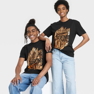 Black History Month Adult Grown From Strong Roots Short Sleeve T-Shirt - Black