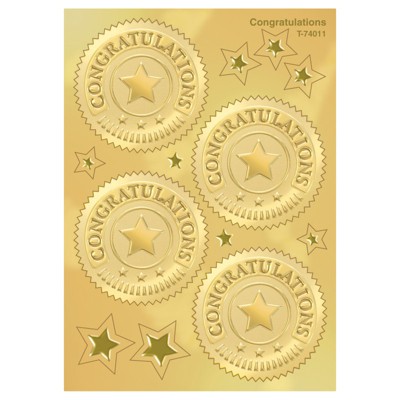 Trend Congratulations (Gold) Award Seals Stickers, 32 ct. (Case of 4)