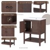 Kumasinova 24" Modern Bathroom Vanity with Semilune Ceramic Sink,Bathroom Sink Cabinet with Ample Storage Cabinet,Open Shelf,Wood Frame - 4 of 4