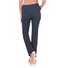 Rekucci Women's Pull-On Straight Leg Pants with Pockets & Tummy Control – Office Workwear Stretch Trousers - 3 of 4