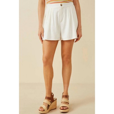 Women's Pleated Linen Shorts - Hayden LA