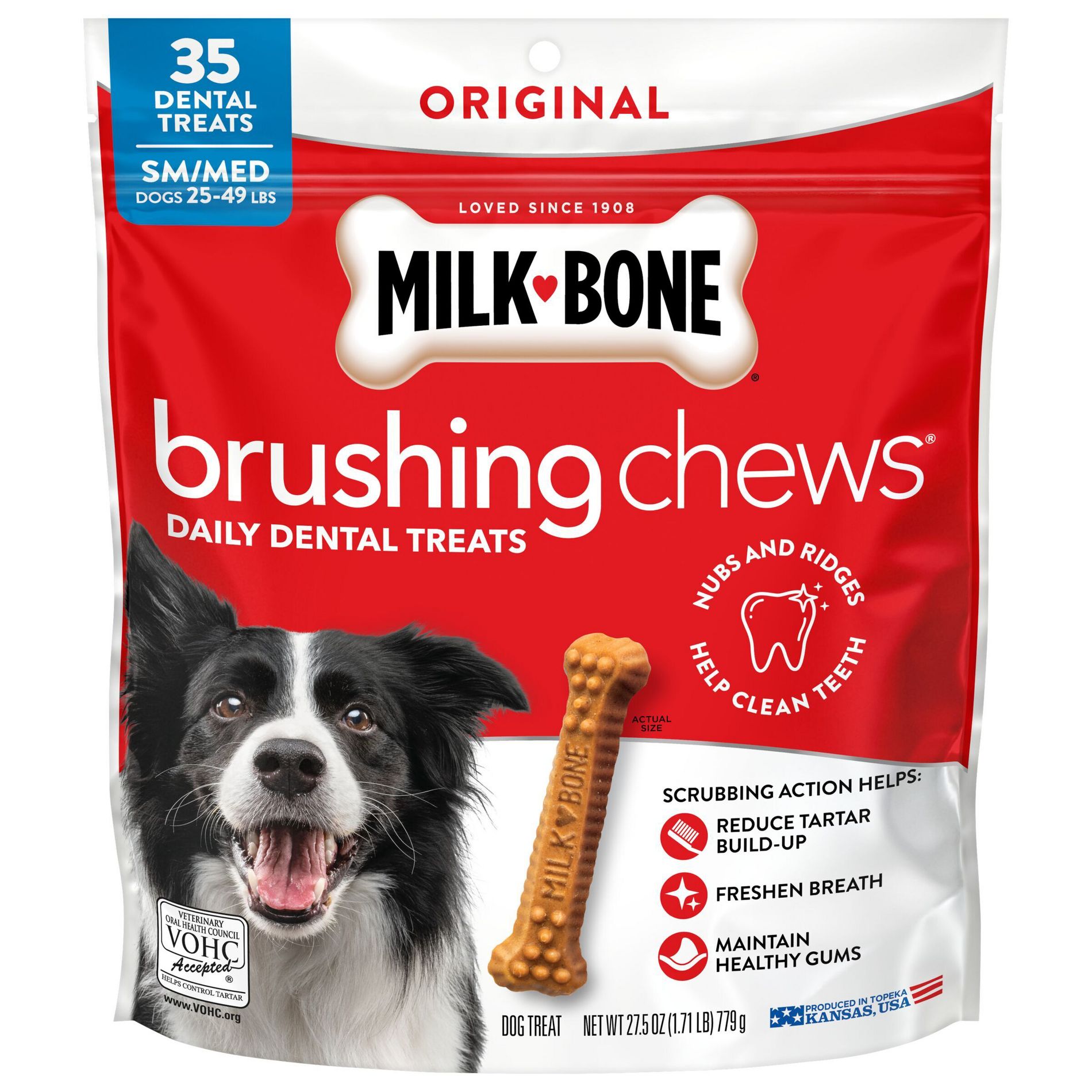 Milk-Bone Brushing Chicken Dental Chews Extra Value Dog Treats - Small/Medium - 27.5oz/35ct