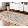 Coral And Blue Oriental Area Rug - 2 of 4