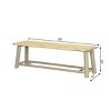 59" Farmhouse Solid Wood Rattan Bench, Dining Benche, Entryway Bench, Rustic Seating for Living Room, Bedroom-Maison Boucle - 3 of 4