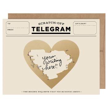 6ct Classic Telegrams Scratch-off Greeting Cards