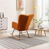 CAVINAS Comfy Rocking Chair, Modern Accent Chair Teddy Fabric Sofa Chair for Bedroom, Living Room - 3 of 4