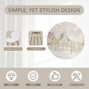 Modern minimalist white teddy velvet Dining Chairs Set of 2 with sturdy gold metal legs and comfortable backrest design - 4 of 4
