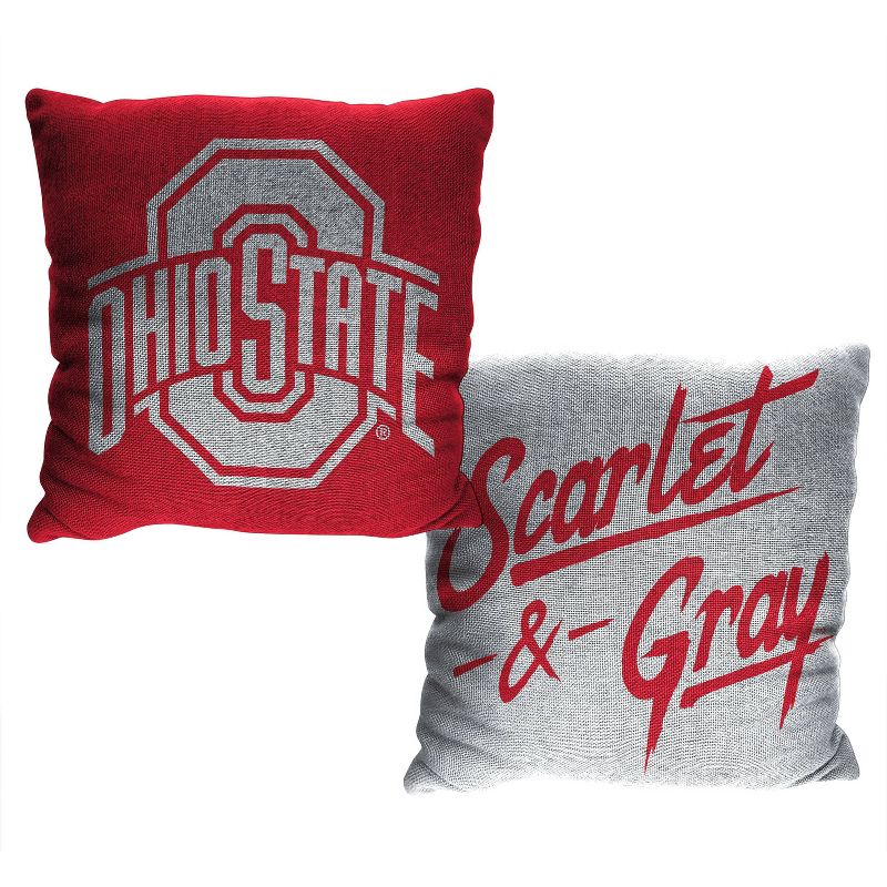 14&#34;x14&#34; NCAA Ohio State Buckeyes Double Sided Jacquard Decorative Pillow - 2pk, 3 of 5
