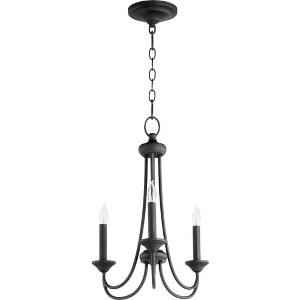 Quorum Lighting Brooks 3-Light Chandelier, Noir Finish, 16 Width, 20.5 Height - 1 of 1