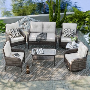 EAGLE PEAK Wicker Outdoor Patio Furniture Set - 1 of 4