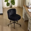 Karl Home | Plush Velvet Swivel Chair Antique Bronze Base With Wheels - 2 of 4