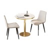 Round Modern Dinning Table 30 inches Bistro Tulip Table with Faux Marble top, Easy Assemble, Sturdy Metal Frame Diameter 30in*28.54in - 4 of 4