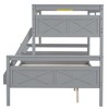 CAVINAS Twin over Full Bunk Bed Pine Detachable Bed Frame with Inclined Ladder and Guardrail for Bedroom - 3 of 4