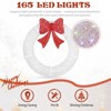 NAYSAYE 36IN Christmas Wreath with Red Bow Festive Tinsel Ornament for Front Door and Porch, Red and White, 35.4"*4.3"*35.4" - 4 of 4
