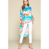 Slickblue Women's Tie-Dye High Low Top, 3/4 Sleeve Blouse with Venechia Pattern, S - 3 of 4