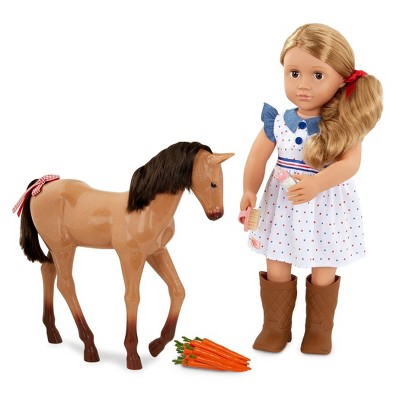 American girl shop doll and horse