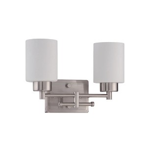 Sunset Lighting Ledbury 2-Light 13" Wide Bathroom Vanity Light - Nickel - 1 of 4